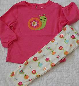 NWT GYMBOREE GROWING FLOWERS OUTFIT SET SNAIL TOP LEGGINGS MANY SIZES 