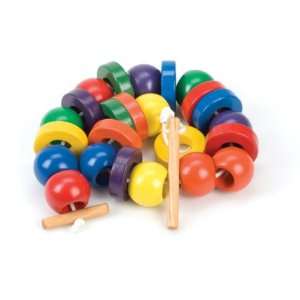   & Lacing Bead Set   Oversized Wood Beads Made in USA Toys & Games