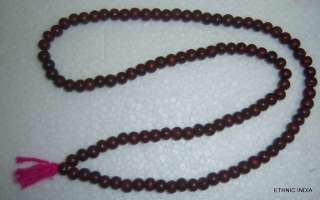 RED SANDALWOOD LAL CHANDAN PRAYER japa ROSARY MALA GOD HINDU 108 beads 