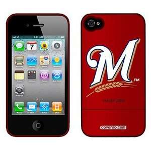 Milwaukee Brewers M in White on Verizon iPhone 4 Case by 