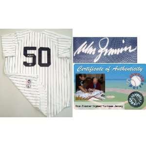  Don Zimmer Signed Yankees Pinstripe Majestic Replica 