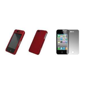  EMPIRE Red Rubberized Snap On Cover Case + Screen 