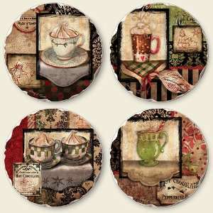  Hot Cocoa Christmas Holiday Round Assorted Tumbled Edge 