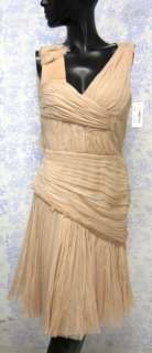 NWT J. Mendel V Neck Ruched Dress   Size 4  