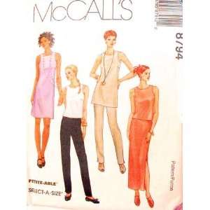  McCalls Sewing Pattern 8794 Misses Dress. Top, Tunic 