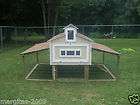 Insulated Chicken Coop Size 4x8x6 with Run 10 feet wide up to 20 25 