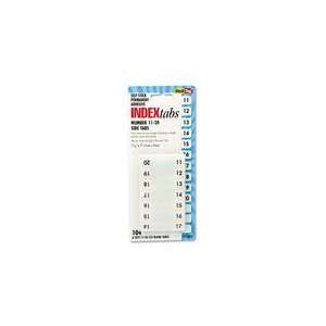  Easy To Read Self Stick Index Tabs, 11 20 Tab Titles, 104 Tabs 