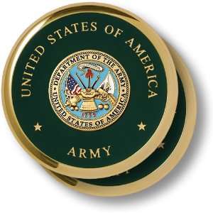  Army Seal Brass 2 Coaster Set 