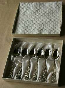 SET OF 6 ALBOSIL SILVER SPOONS HILDESHEIMER ROSE MADE IN WEST GERMANY 