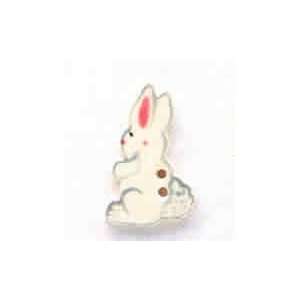  Mill Hill Button   tall white rabbit (left) (Special Order 