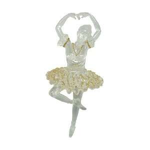  Glittered Gold Dancing Ballerina Christmas Ornament