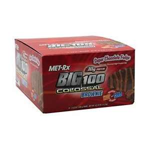 MET Rx/Big 100 Colossal High Protein Brownie Bar/Super Chocolate Fudge 