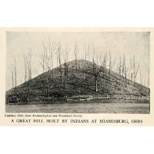  Halftone Print Indian Burial Mound Tumulus Adena Culture Miamisburg 