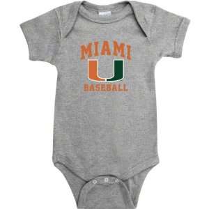 Miami Hurricanes Sport Grey Baseball Arch Baby Creeper