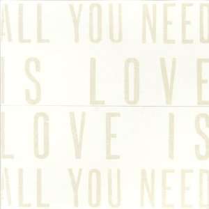   AS109 WHT All You Need Is Love, White 36 Inch by 36 Inch by 1 5/8 Inch
