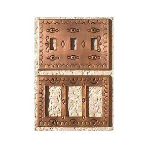  Mexican Tin Triple Switchplates   Copper