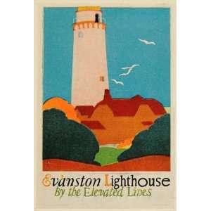  1926 Evanston Lighthouse Ervine Metzl Mini Poster Print 