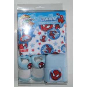  Spider Man & Friends 100% Cotton 3 Piece Baby Set (Bodysuit 