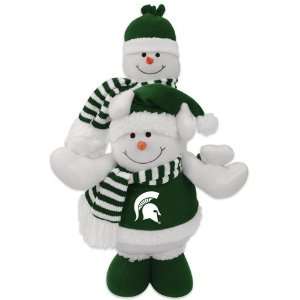  NCAA Michigan State Plush Double Stacked Snowman Christmas 