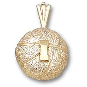 University of Illinois I Basketball Pendant (Gold Plated)  