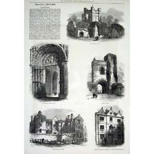   Sketches Rochester Antique Print 1876 On The Medway