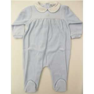  Imported Blue Velour Footie by Little Lounger   12m Baby