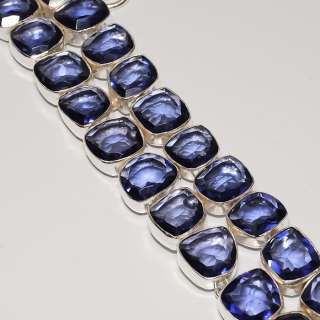 FASCINATING  FACETED IOLITE & .925 STERLING SILVER BRACELET JEWELRY 