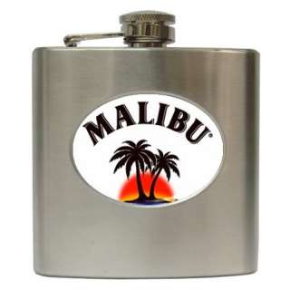 Malibu Beach Stainless Steel Hip Flask Cool Funky Collectoin Gift New 