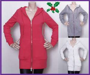 Victorias Secret PLUSH & LUSH fleece hood long jacket zip up XS S M L 