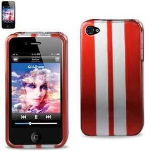  Hard Case Designed for Men IPhone 4 4S Red w/ Silver 