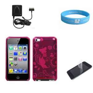  Skin Pink Butterfly Case for Latest Generation Apple iPod Touch 4G 