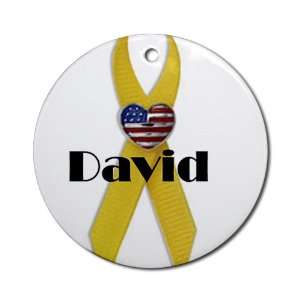  Military Backer David (Yellow Ribbon) Ornament (Round 