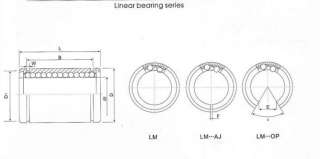 12pcs LM8UU 8mm Linear Ball Bearing Bush Bushing  