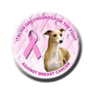 Italian Greyhound Breast Cancer Pin Badge