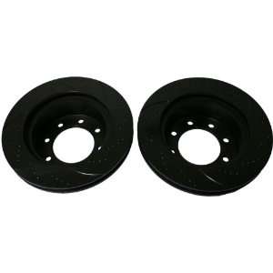 EvanFischer EVA111828115 Black Zinc Plated Vented Brake Disc, (Set of 