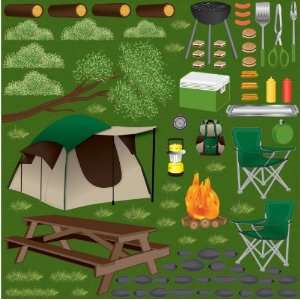  Reminisce The Great Outdoors 12 by 12 Inch Camping Sticker 