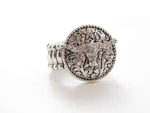 Longhorn Western Cowgirl Circle Stretch Ring Jewelry  