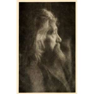  1908 Old Man Beard Mustache Portrait Halftone Print 