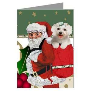 Santa Maltese For Christmas Greeting Cards Pk of Dogs Greeting Cards 