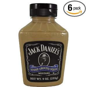 Jack Daniels Stone Ground Dijon Mustard, 9 Ounce Jars (Pack of 6 