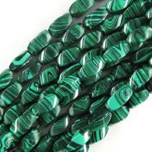  14mm malachite swirl beads 16 strand