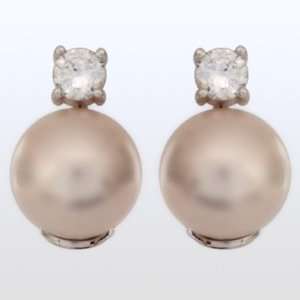  Pink Pearl with CZ Earrings Joia De Majorca Jewelry