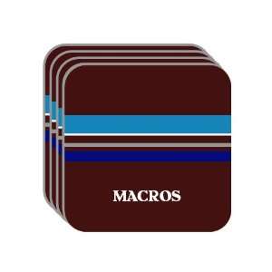 Personal Name Gift   MACROS Set of 4 Mini Mousepad Coasters (blue 