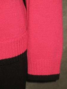 St John knit pink black suit jacket blazer size L 12 14  