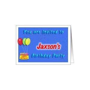  Jaxsons Birthday, Invitation to the Party Card Toys 