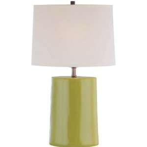 Jayvon Collection 1 Light 26 Green Ceramic Table Lamp with Off White 