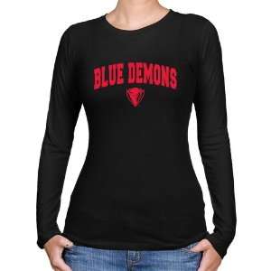  NCAA DePaul Blue Demons Ladies Black Logo Arch Long Sleeve 