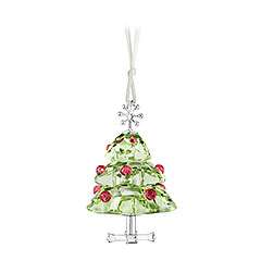  ornament christmas tree in fully faceted peridot crystal with light 