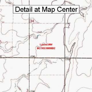  USGS Topographic Quadrangle Map   Lyons NW, Kansas (Folded 