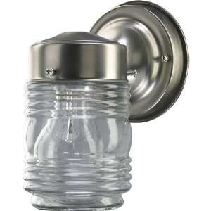 Jelly Jar Wall Lantern in Satin Nickel